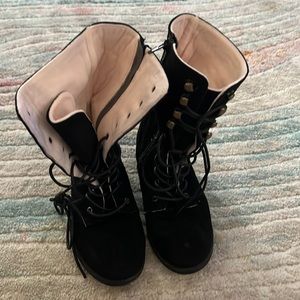 Girls black boots Size 2 & 3